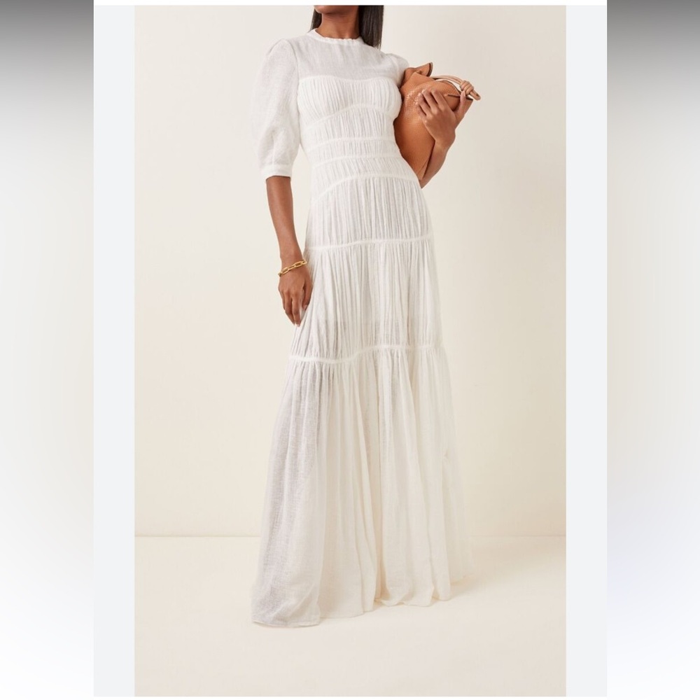 simkhai
FIRA RUCHED PANELED OPEN BACK MAXI DRESS